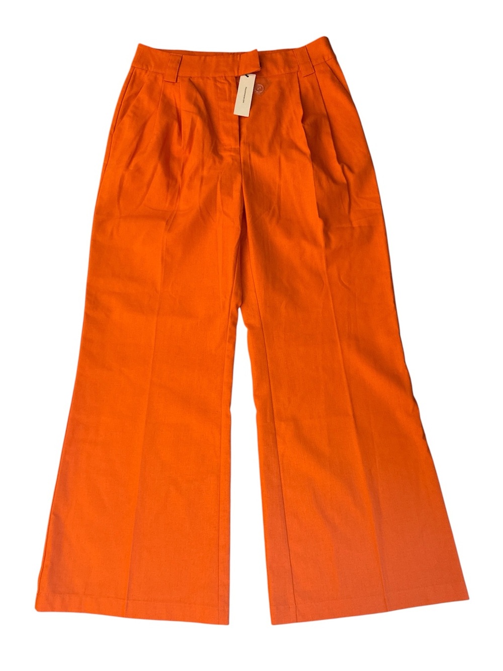 Commense Vibrant Orange Boot-Cut Wide Leg Pants Trousers - Size L - Picture 2 of 4
